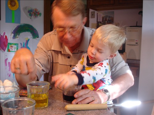 Egg Coloring with Grandpa Ger. DSC02039.JPG. Uploaded by Marie Hoffmann on 4/16/2006. 