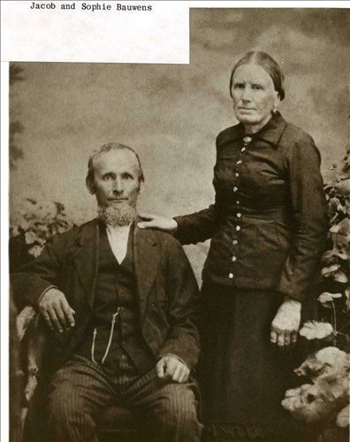 Jacob & Sopfie Bauwens - Mary E. Bauwens Klipfel's Mother & Father. Jacob-&-Sophie-Bauwens.jpg. Uploaded by Marie Hoffmann on 6/17/2004. 