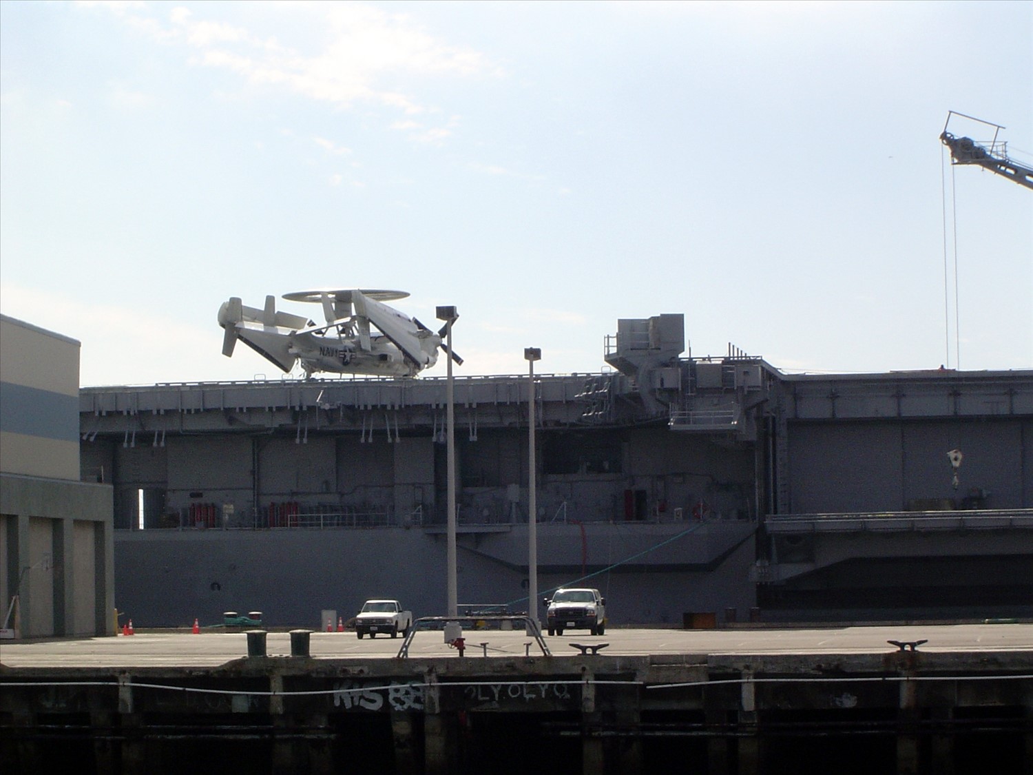 Closer view of an aircraft carrier. DSC00546.jpg. Uploaded by Erik Hoffmann on 2/24/2004. 