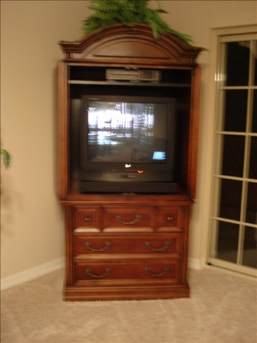 TV Console in living room - heavy - doors close. DSC02748.jpg. Uploaded by Marie Hoffmann on 1/13/2007. 
